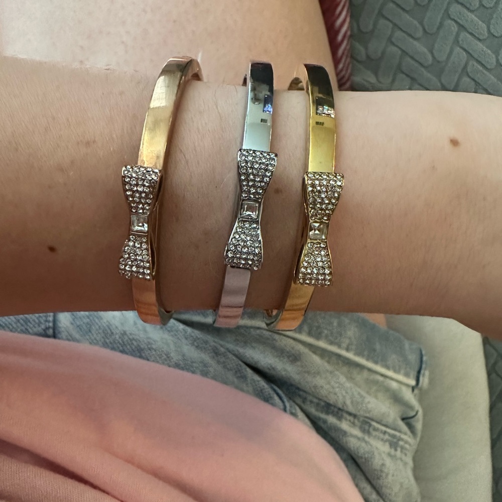 Rose Gold & Gold kate spade bow bracelets NWT